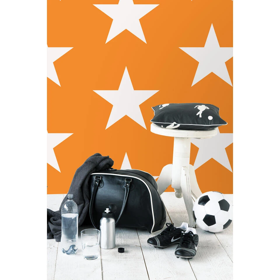ESTAhome Behang - Sterren - Oranje En Wit - 53 Cm X 10,05 M - 115873 - Afbeelding 2