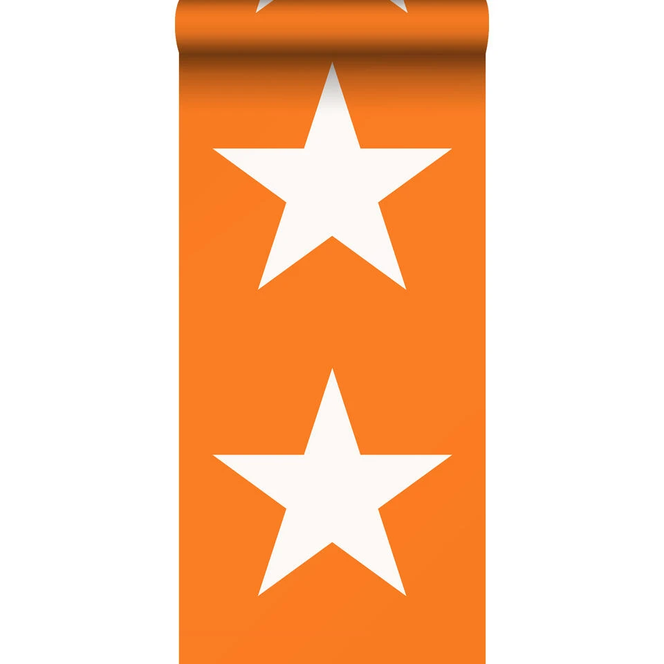 ESTAhome Behang - Sterren - Oranje En Wit - 53 Cm X 10,05 M - 115873