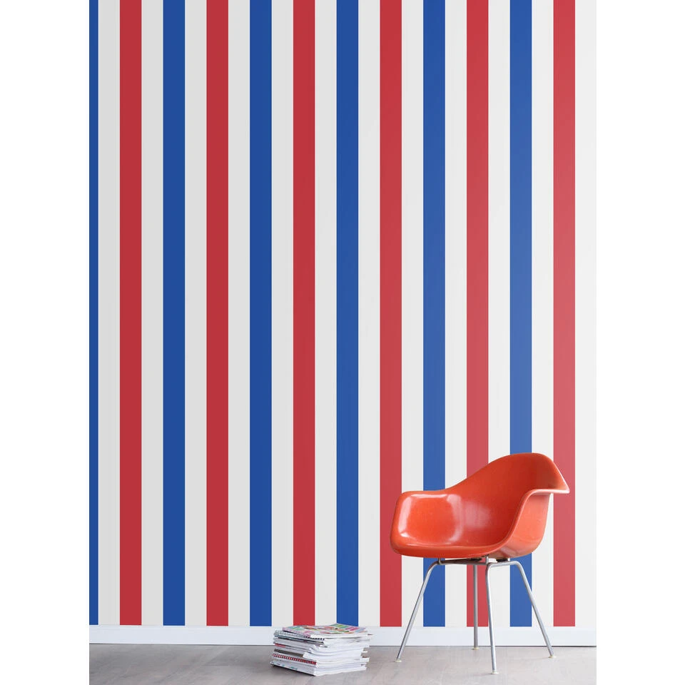 ESTAhome Behang - Strepen - Rood, Wit En Blauw - 53 Cm X 10,05 M - 115875 - Afbeelding 4