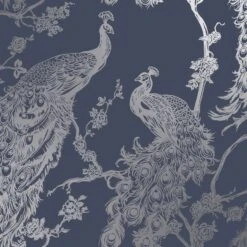 Dutch Wallcoverings - Indulgence Peacock Navy - 0,53x10,05m