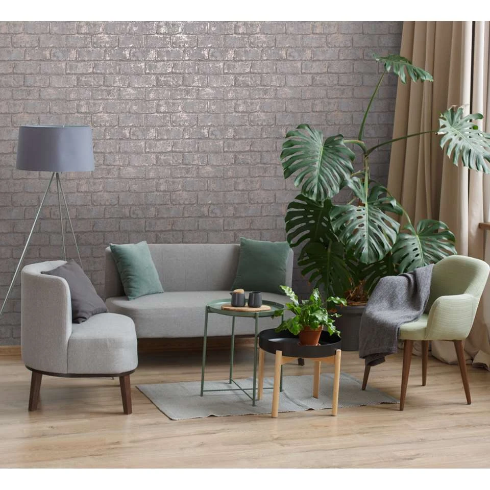 Dutch - Indulgence Metallic Brick Grey/rose/gold - 0,53x10,05m - Afbeelding 2