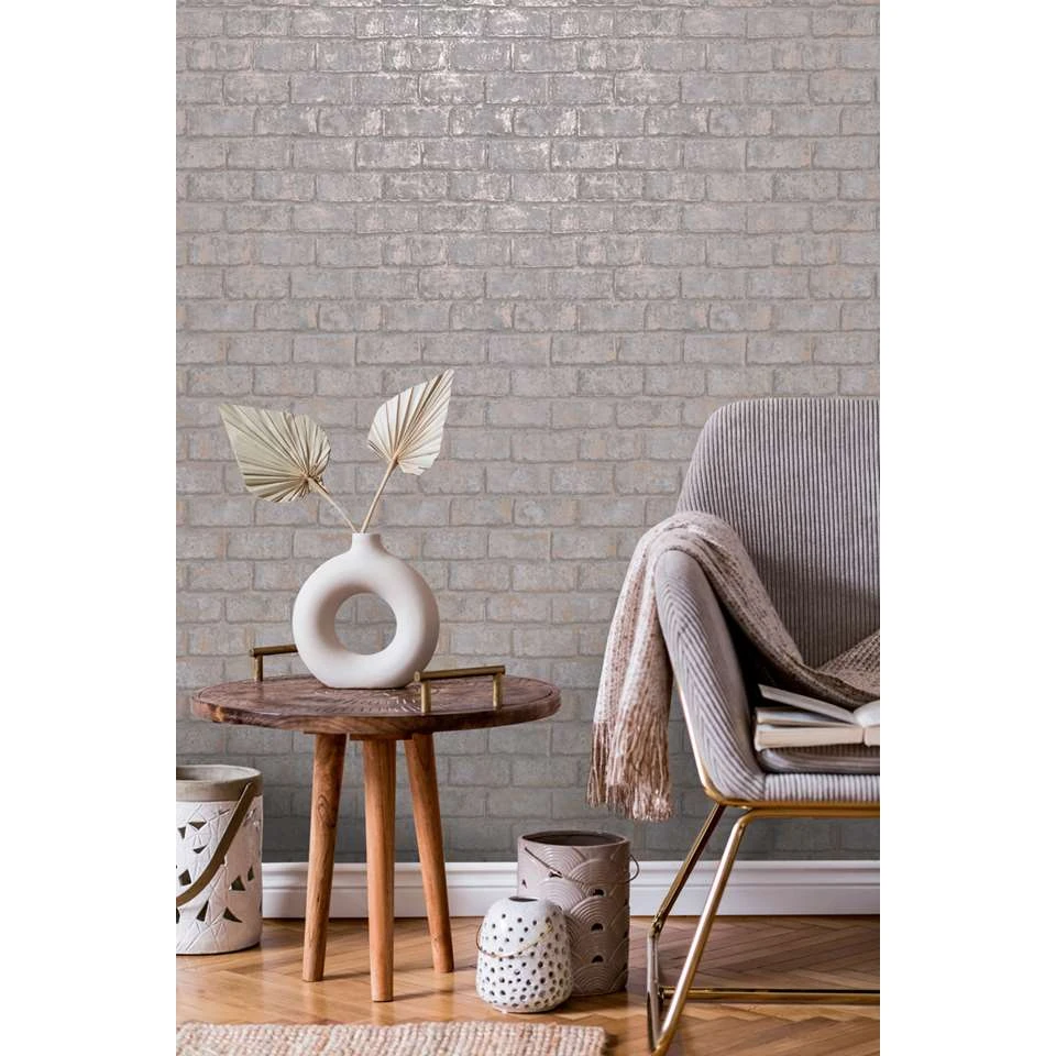 Dutch - Indulgence Metallic Brick Grey/rose/gold - 0,53x10,05m - Afbeelding 3