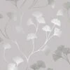 Dutch Wallcoverings - Indulgence Gingko Grey/silver - 0,53x10,05m