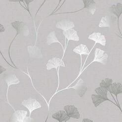 Dutch Wallcoverings - Indulgence Gingko Grey/silver - 0,53x10,05m