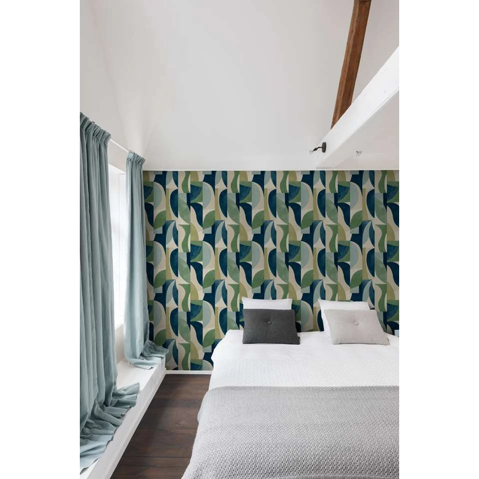 Dutch Wallcoverings - Nomad Dufy Groen/blauw - 0,53x10,05m - Afbeelding 2