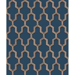 Dutch Wallcoverings - Wall Fabric Geometric Blue - 0,53x10,05m