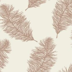 Dutch Wallcoverings - Indulgence Feather Cream/rose/gold -0,53x10,05m