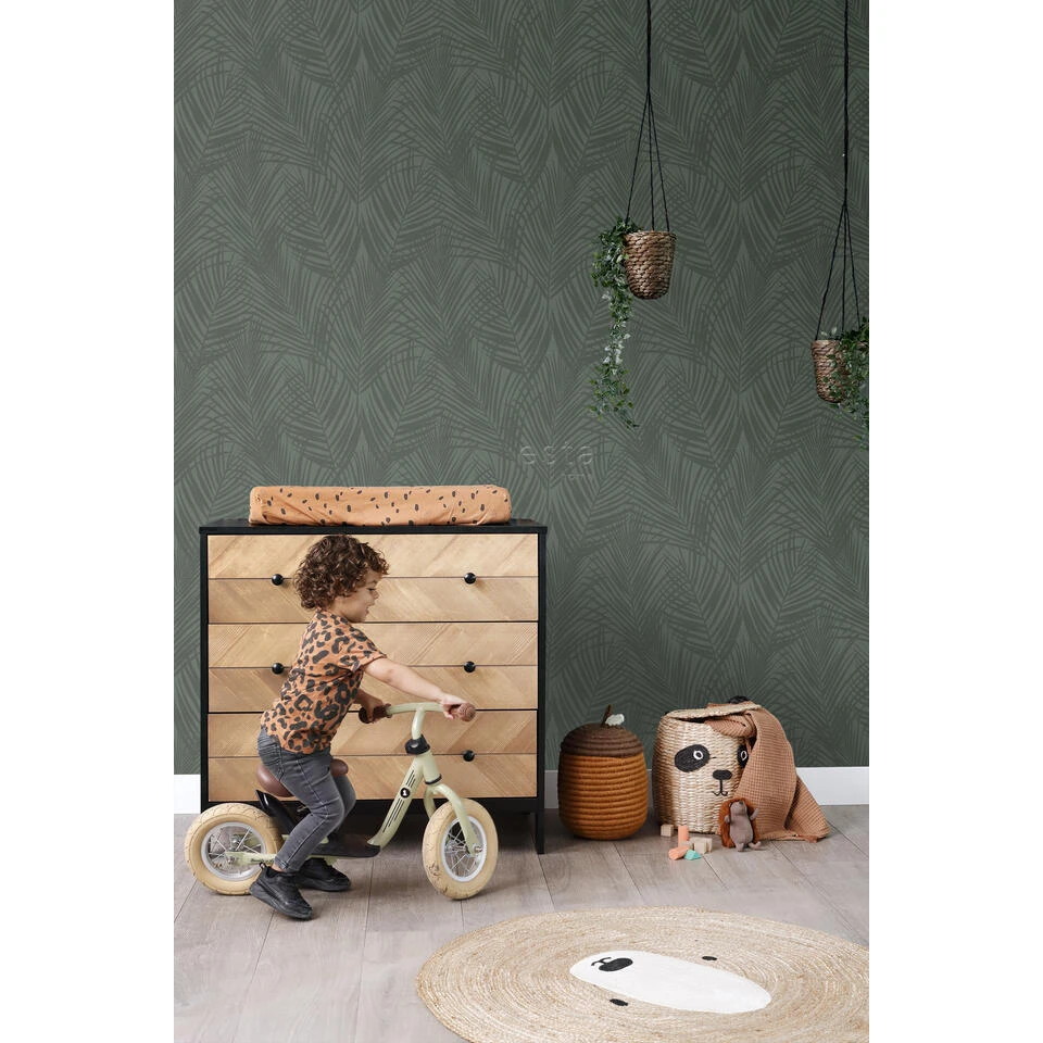 ESTAhome Behang - Palmbladeren - Donkergroen - 0,53 X 10,05 M - 139303 - Afbeelding 3