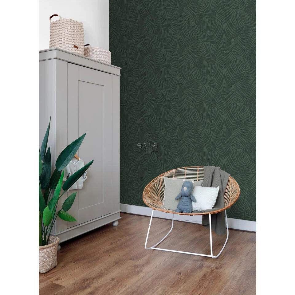 ESTAhome Behang - Palmbladeren - Donkergroen - 0,53 X 10,05 M - 139303 - Afbeelding 4