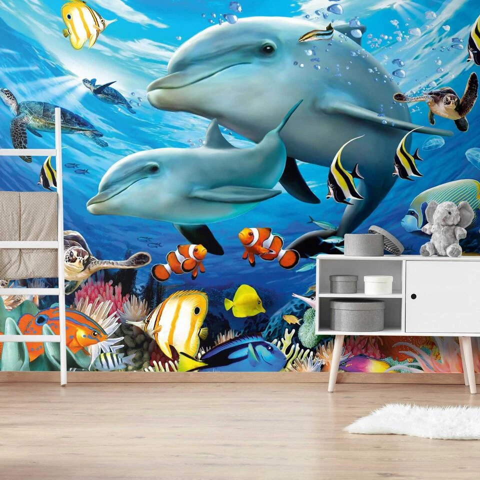 Fotobehang Diep In De Zee 260x384 Cm Blauw - Afbeelding 2