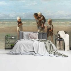 Fotobehang Israëls Kinderen Der Zee 260x384 Cm Beige