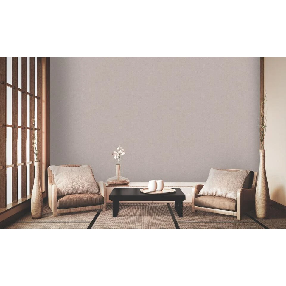 Livingwalls Behang - Linnenstructuur - Licht Taupe - 53 Cm X 10,05 M - AS-379531 - Afbeelding 4