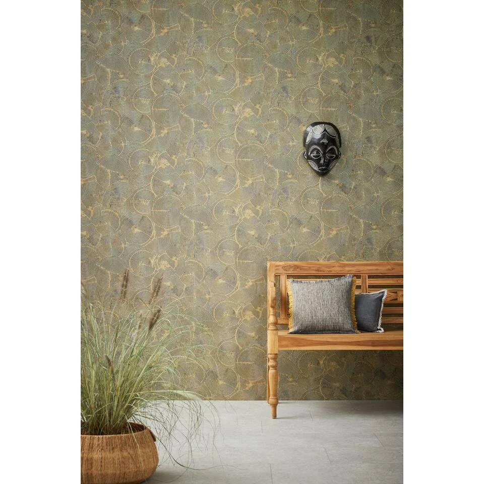 Livingwalls Behang - 3D-motief - Goud En Grijs - 53 Cm X 10,05 M - AS-379003 - Afbeelding 4