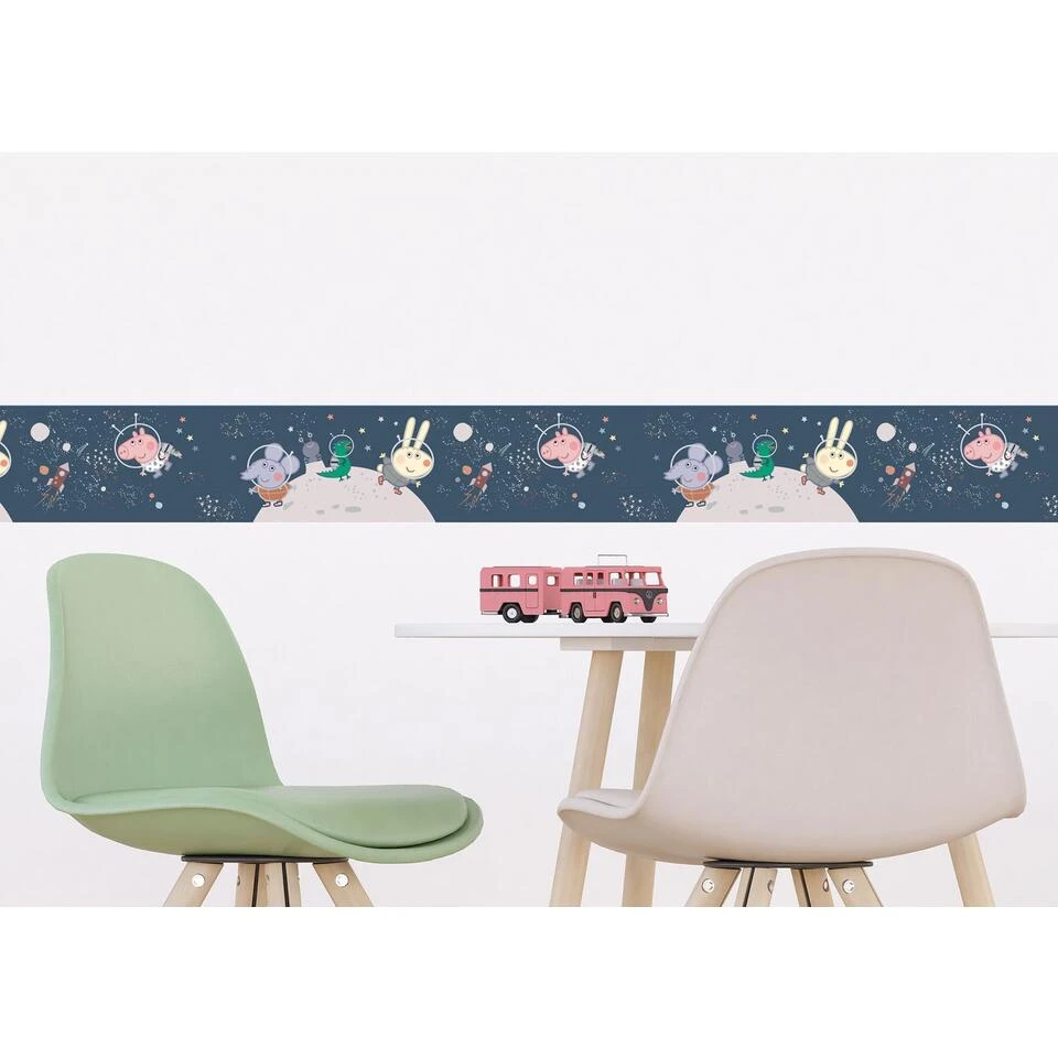 Sanders & Sanders Zelfklevende Behangrand - Peppa Pig - Donkerblauw - Afbeelding 2