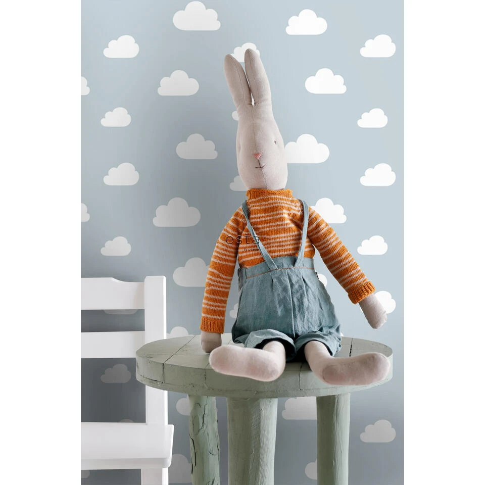 ESTAhome Behang - Wolkjes - Babyblauw - 50 X 900 Cm - 139485 - Afbeelding 3