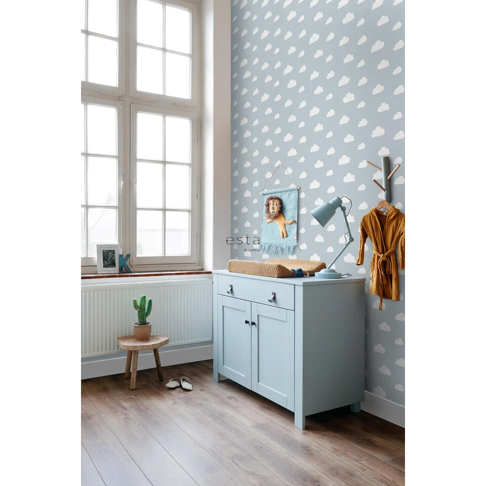 ESTAhome Behang - Wolkjes - Babyblauw - 50 X 900 Cm - 139485 - Afbeelding 4
