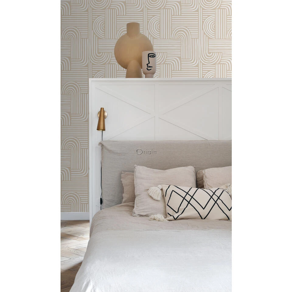 Origin Wallcoverings Behang - Grafisch 3D Motief - Zand Beige - 50 X 900 Cm - Afbeelding 2