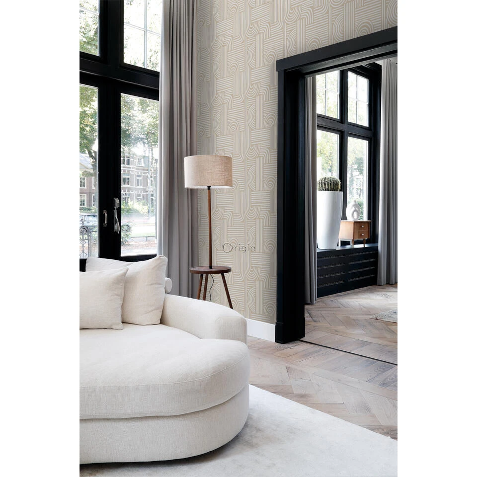 Origin Wallcoverings Behang - Grafisch 3D Motief - Zand Beige - 50 X 900 Cm - Afbeelding 3