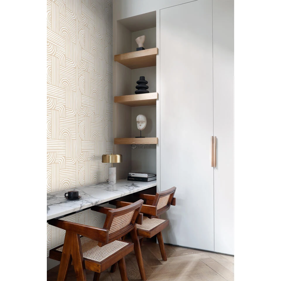 Origin Wallcoverings Behang - Grafisch 3D Motief - Zand Beige - 50 X 900 Cm - Afbeelding 4