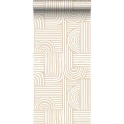 Origin Wallcoverings Behang - Grafisch 3D Motief - Zand Beige - 50 X 900 Cm