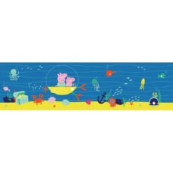 Sanders & Sanders Zelfklevende Behangrand - Peppa Pig - Blauw En Geel