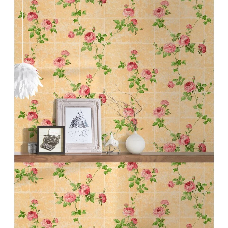 A.S. Création Behang - Bloemen - Warm Oranje, Roze En Groen - 53 Cm X 10,05 M - Afbeelding 4