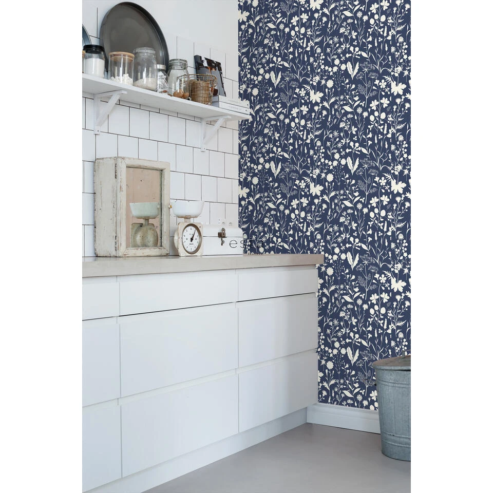 ESTAhome Behang - Veldbloemen - Donkerblauw - 50 X 900 Cm - 139441 - Afbeelding 2