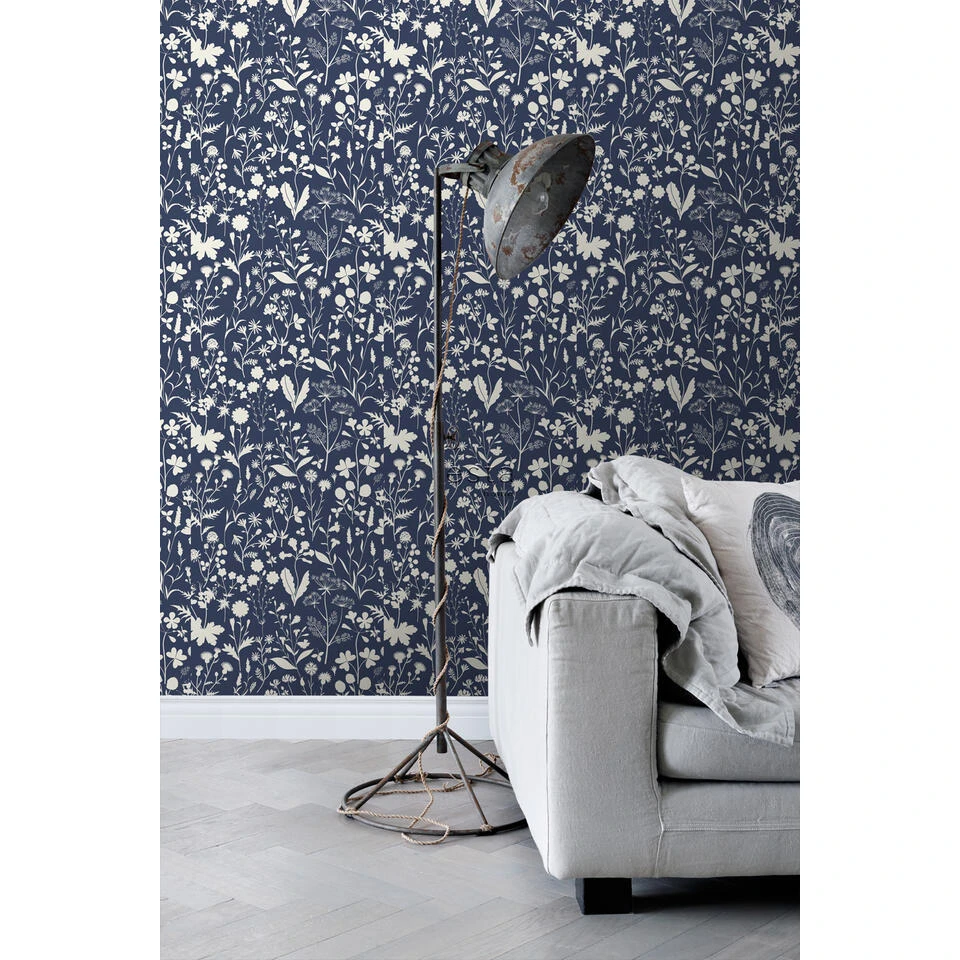 ESTAhome Behang - Veldbloemen - Donkerblauw - 50 X 900 Cm - 139441 - Afbeelding 4