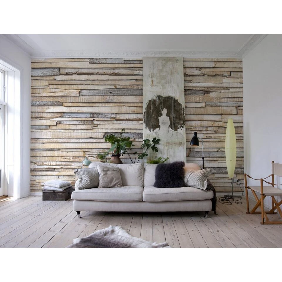 Komar Fotobehang - Whitewashed Wood - Beige - 368 X 254 Cm - 611022 - Afbeelding 2