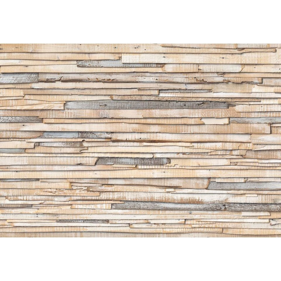 Komar Fotobehang - Whitewashed Wood - Beige - 368 X 254 Cm - 611022