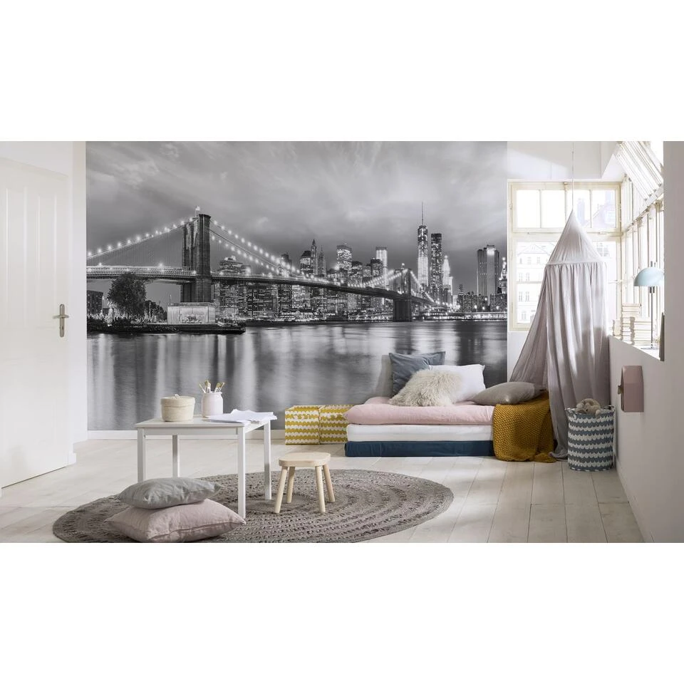 Komar Fotobehang - Brooklyn B/W - Zwart Wit - 368 X 254 Cm - 611029 - Afbeelding 2