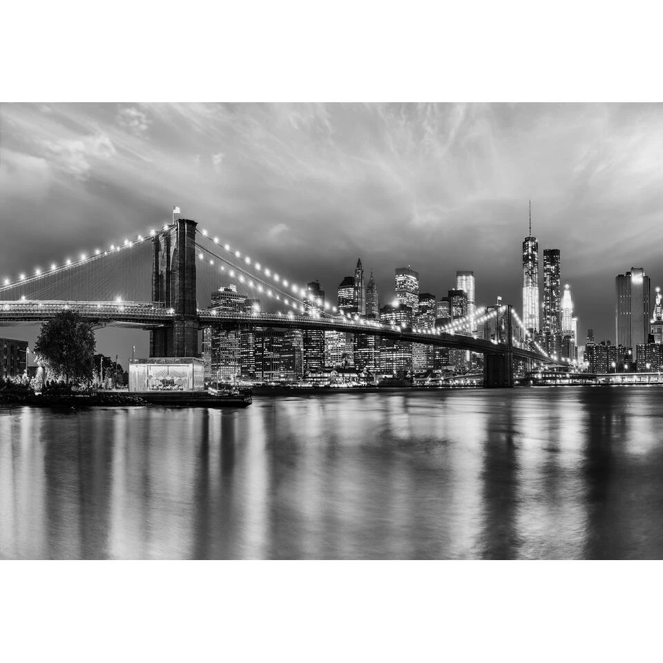 Komar Fotobehang - Brooklyn B/W - Zwart Wit - 368 X 254 Cm - 611029