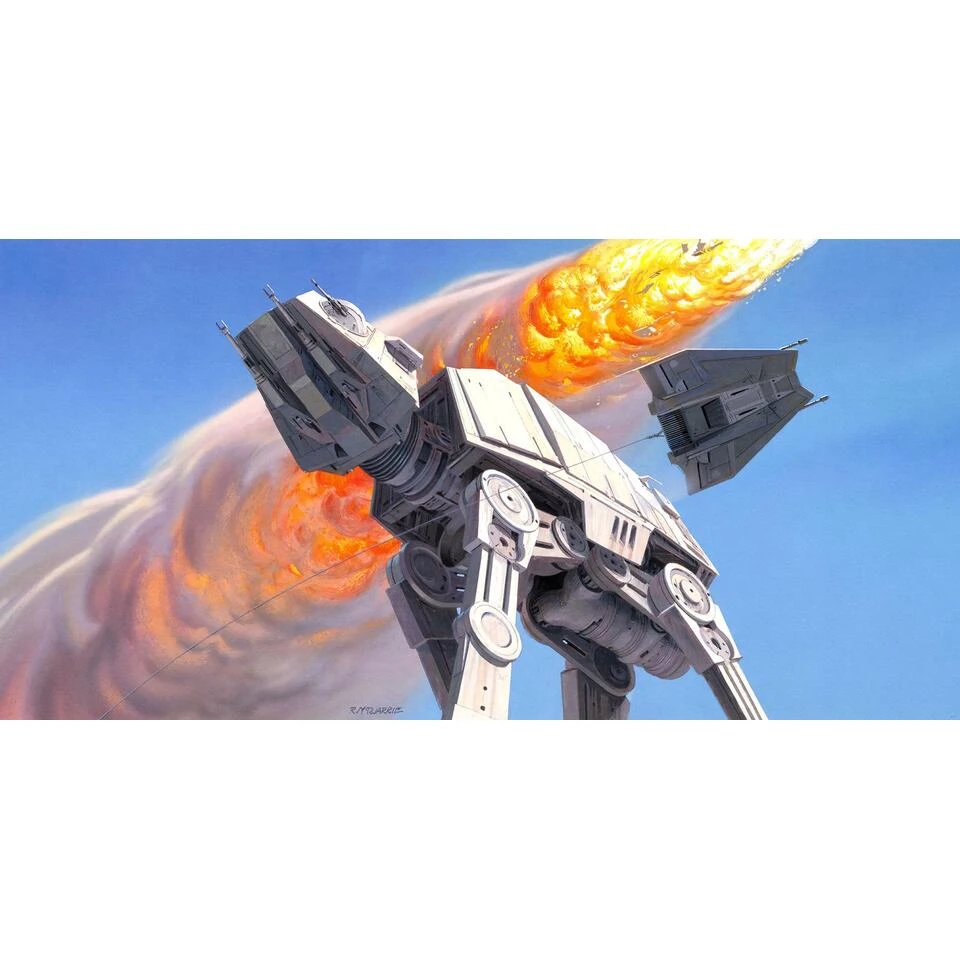 Komar Fotobehang - Star Wars Classic RMQ Hoth Battle AT-AT - Blauw En Oranje