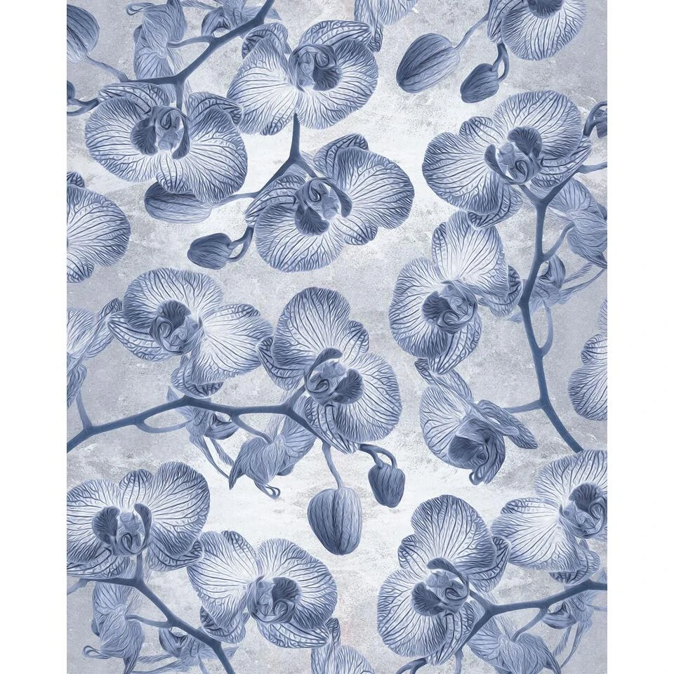 Komar Fotobehang - Orchidée - Blauw - 200 X 250 Cm - 611185