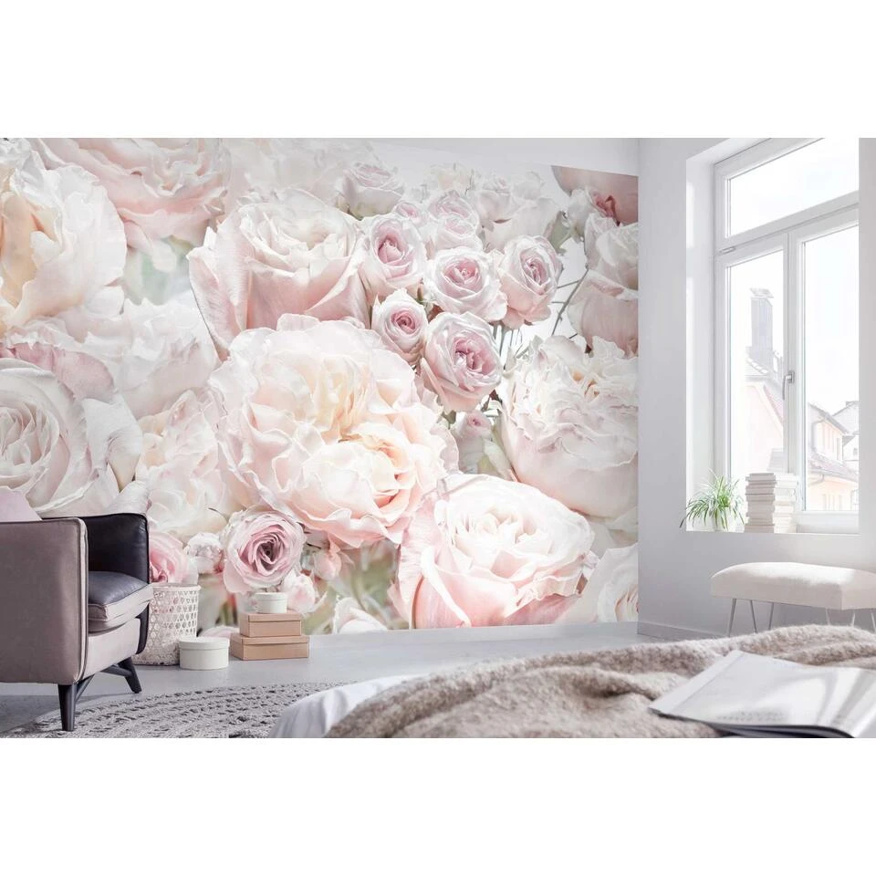Komar Fotobehang - Spring Roses - Licht Roze - 368 X 254 Cm - 611041 - Afbeelding 2