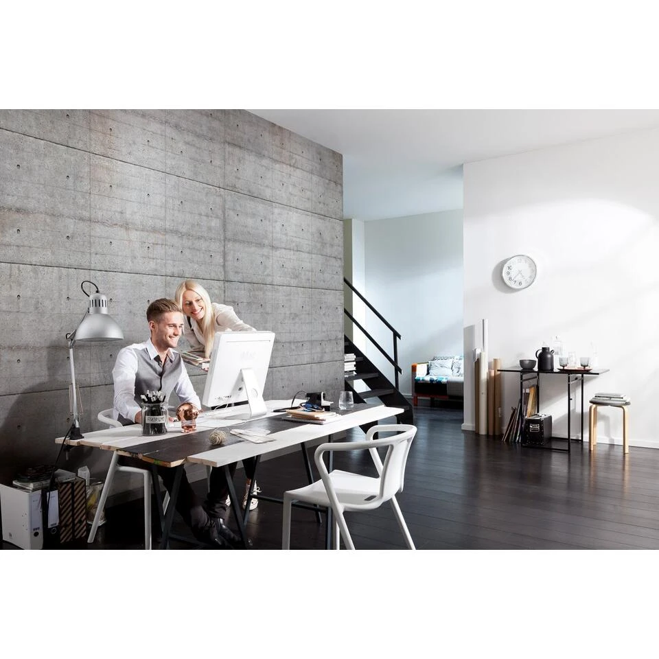 Komar Fotobehang - Concrete Blocks - Grijs - 368 X 254 Cm - 611031 - Afbeelding 2