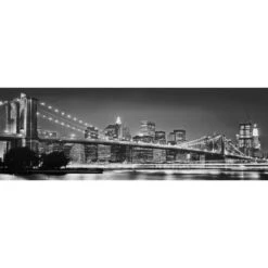 Komar Fotobehang - Brooklyn Bridge - Zwart Wit - 368 X 127 Cm - 611065