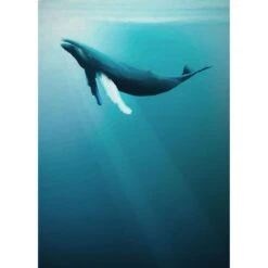 Komar Fotobehang - Artsy Humpback Whale - Blauw - 200 X 280 Cm - 610841