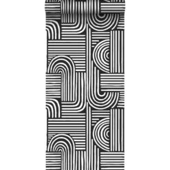 Origin Wallcoverings Behang - Grafisch 3D Motief - Zwart Wit - 50 X 900 Cm