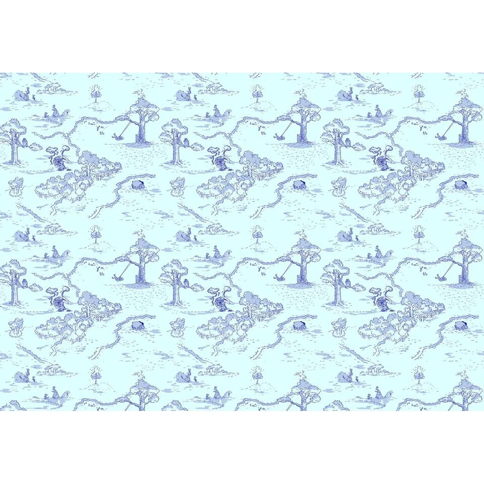 Komar Fotobehang - Winnie De Poeh - Blauw - 400 X 280 Cm - 610079