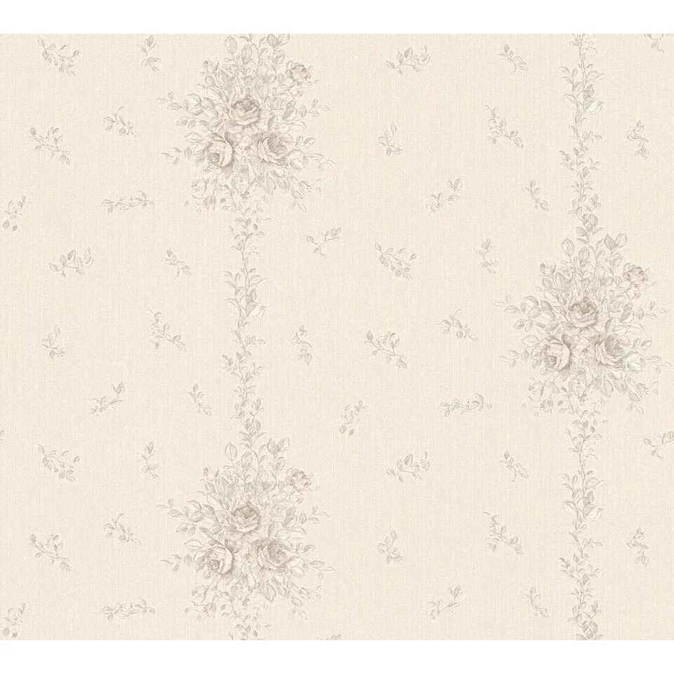 A.S. Création Behang - Bloemen - Grijs En Zandkleurig - 53 Cm X 10,05 M - AS - Afbeelding 2