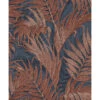Dutch Wallcoverings - Grace Tropical Palm Leaf Blue/copper - GR322109