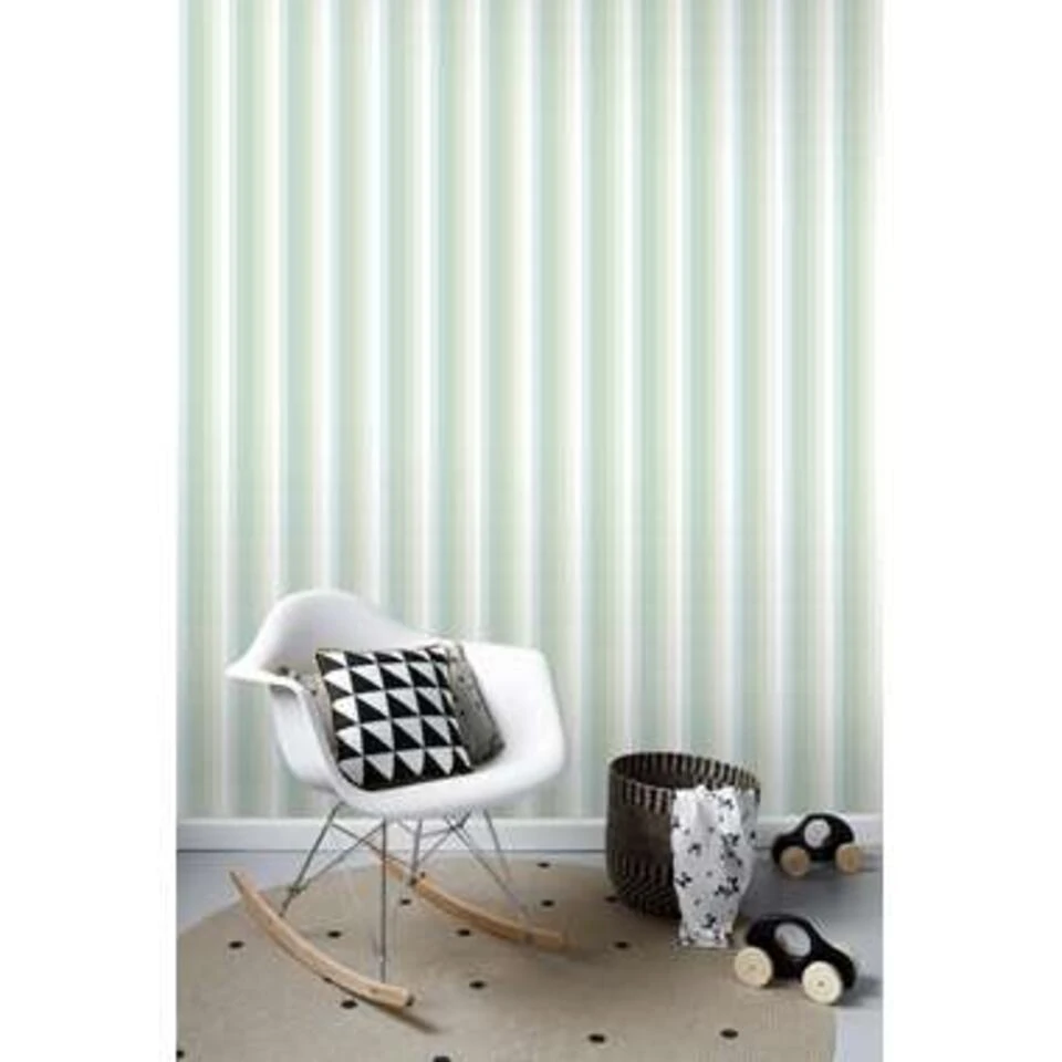 ESTAhome Behang - Strepen Regenboog - Mintgroen - 53 Cm X 10.05 M - Afbeelding 4