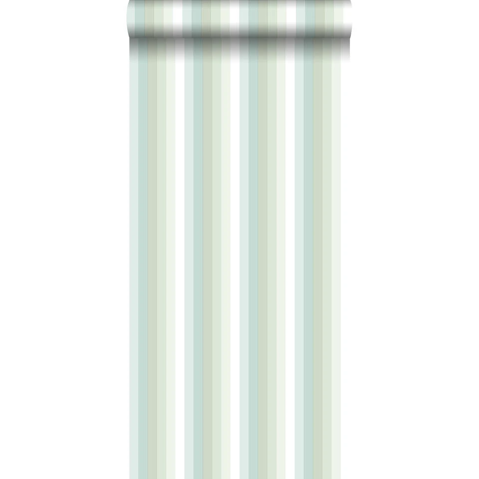 ESTAhome Behang - Strepen Regenboog - Mintgroen - 53 Cm X 10.05 M