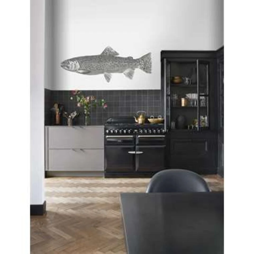 ESTAhome Fotobehang - Vis - Wit En Zwart - 1 X 2.5 M - Afbeelding 3