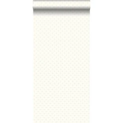 ESTAhome Behang - Kleine Stippen - Glanzend Wit - 53 Cm X 10,05 M