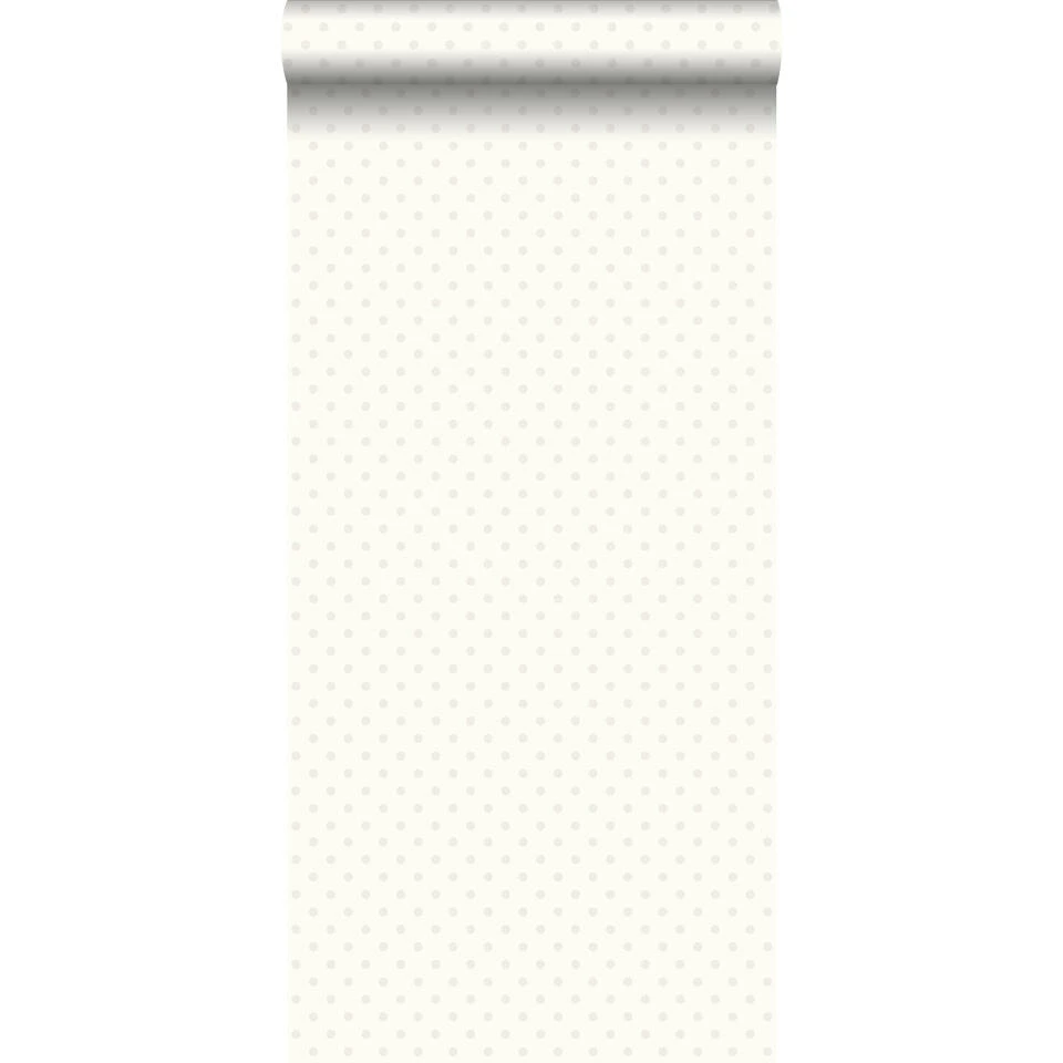 ESTAhome Behang - Kleine Stippen - Glanzend Wit - 53 Cm X 10,05 M
