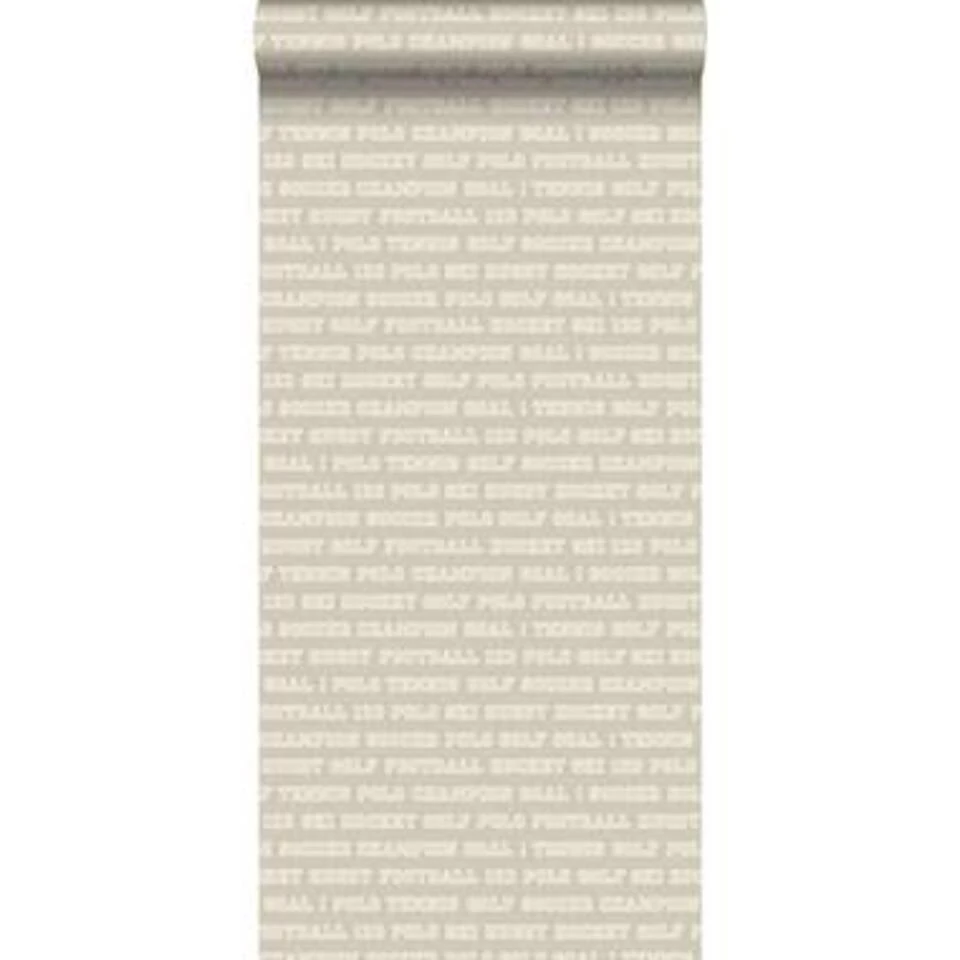 ESTAhome Behang - Sport Teksten - Warm Grijs - 53 Cm X 10,05 M - Afbeelding 2