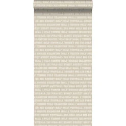 ESTAhome Behang - Sport Teksten - Warm Grijs - 53 Cm X 10,05 M