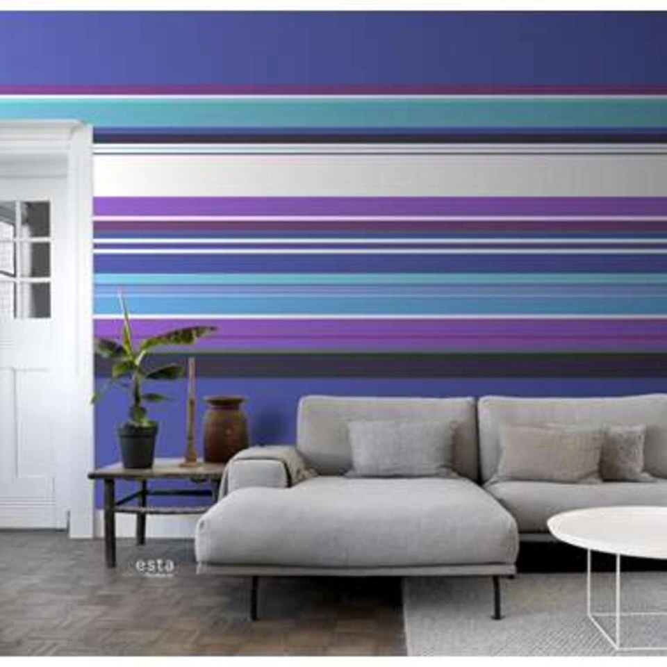 ESTAhome Fotobehang - Stripes - Paars - 93 X 270 Cm - Afbeelding 3
